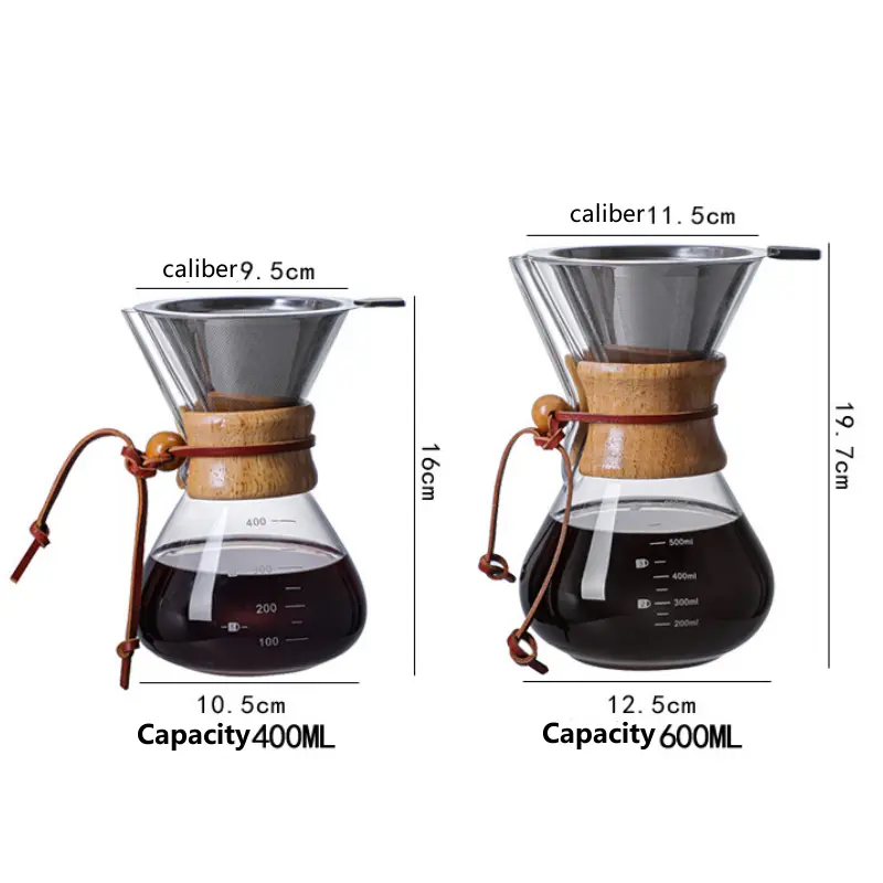 ODM Pour Over Coffee Maker with Stainless Steel Filter
