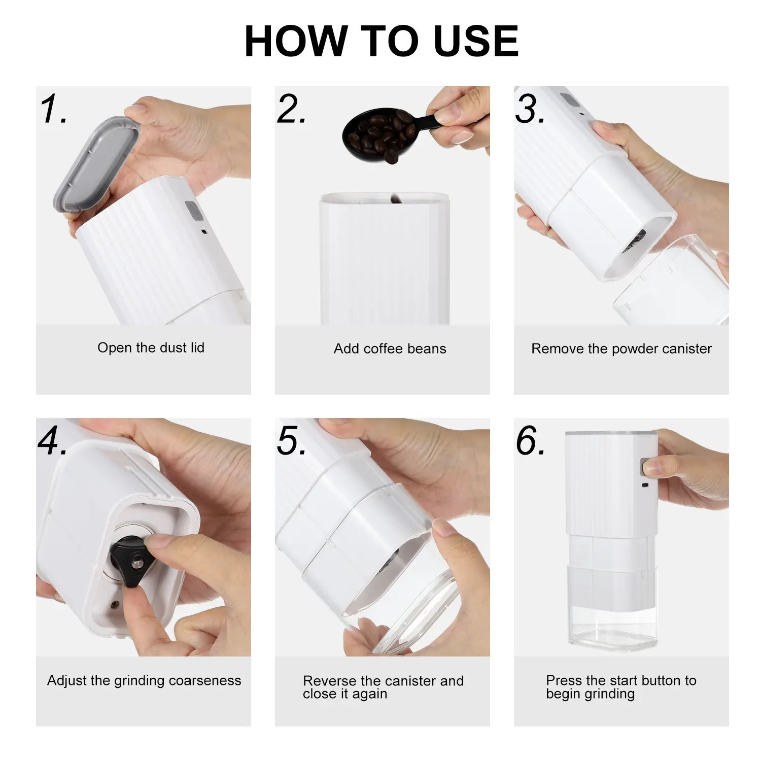 Custom Portable USB Electric Coffee Grinder for Travel & Everyday Use