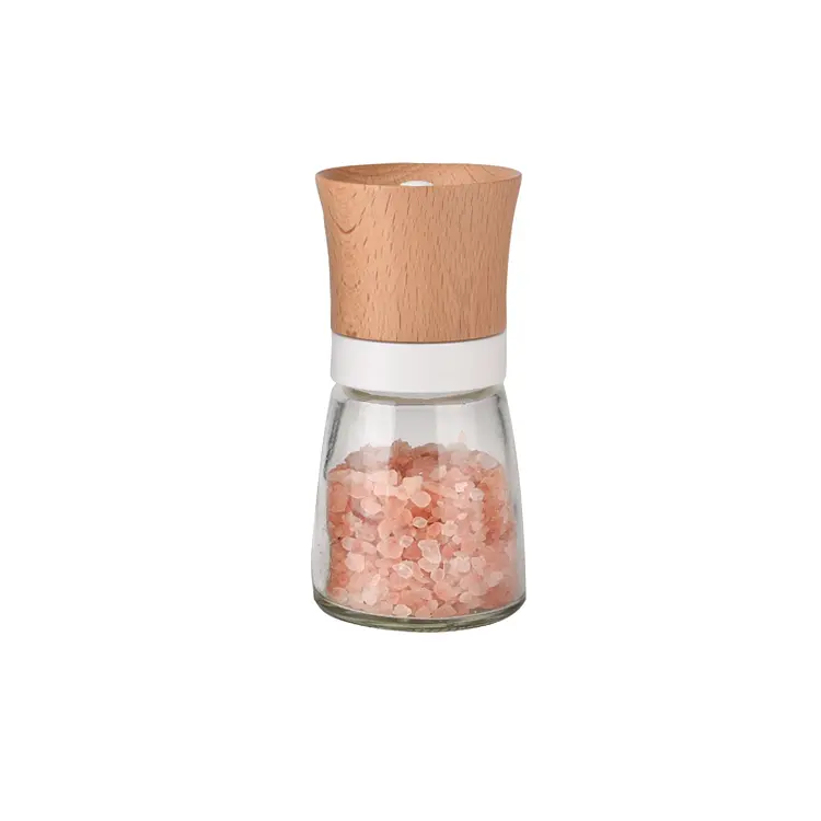 Custom Manual Wooden Salt and Pepper Grinder with Adjustable Burr