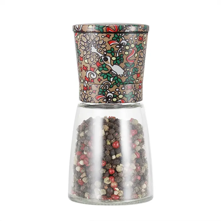 ODM Customized Handheld Pepper Grinder with Floral Pattern