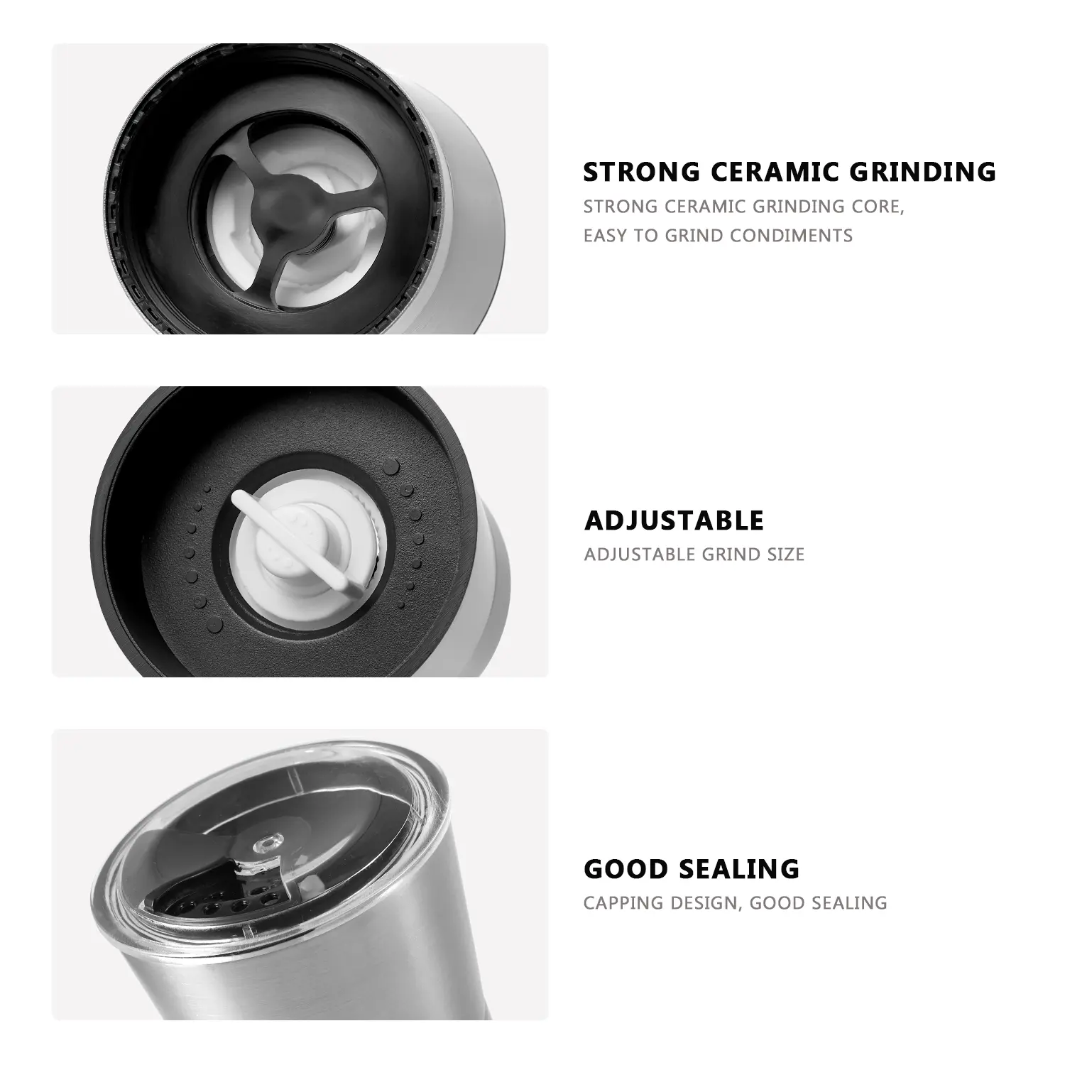 Wholesale Multifunctional Stainless Steel Pepper Grinder