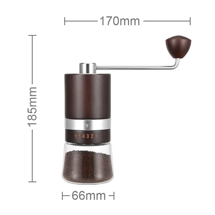 Custom Wooden Hand Burr Coffee Grinder with S/S Core Quotes, Factories