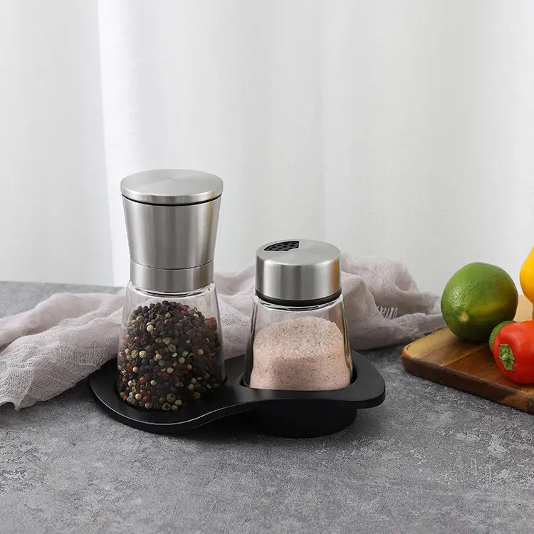 Custom Customized Manual Herb Mill and Spice Shaker Set with Base Products, Factories