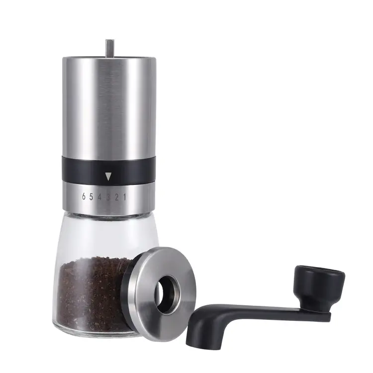 Manual coffee grinder adjustment features