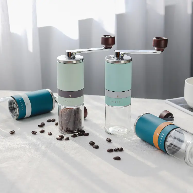 Wholesale Colorful Hand Coffee Grinder Ceramic Burr