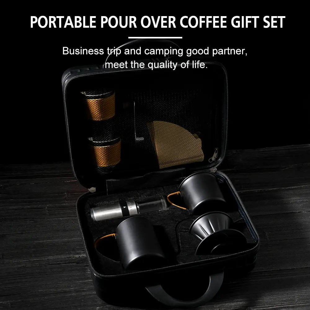 Custom Portable Hand Burr Coffee Grinder Set 