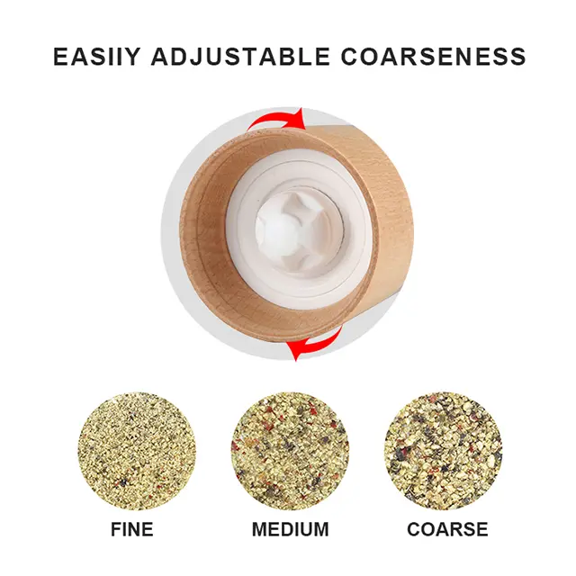 High-Quality Personalized Wood Dry Pepper Grinder with Beech Wood Cap Supplier, Product