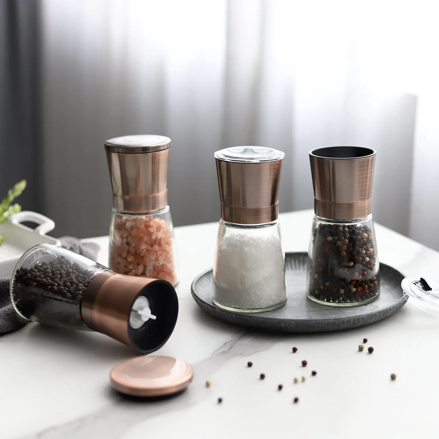 ODM Metal Pepper Grinder with Glass Jars