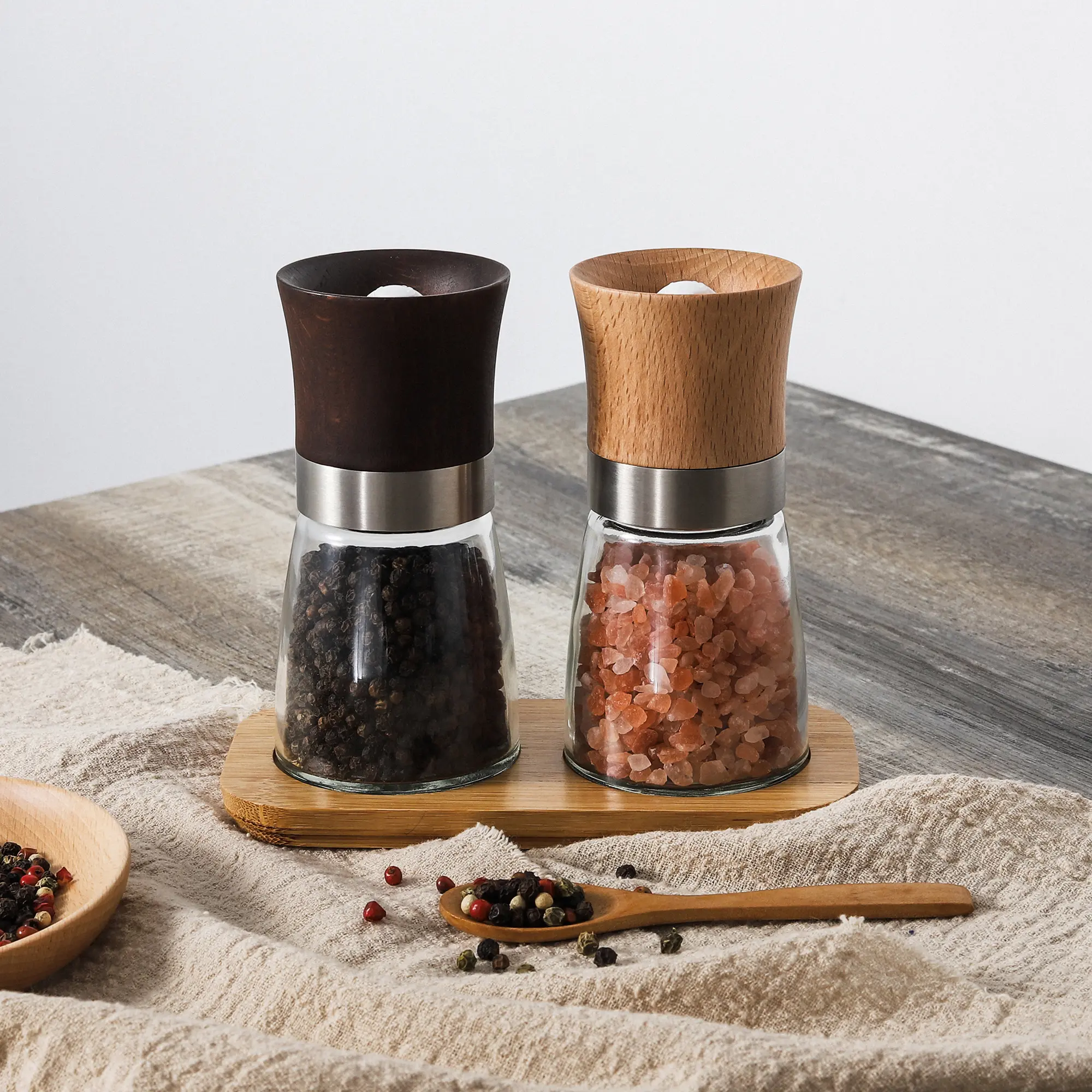 Stylish Solid Wood Design with Bamboo Base