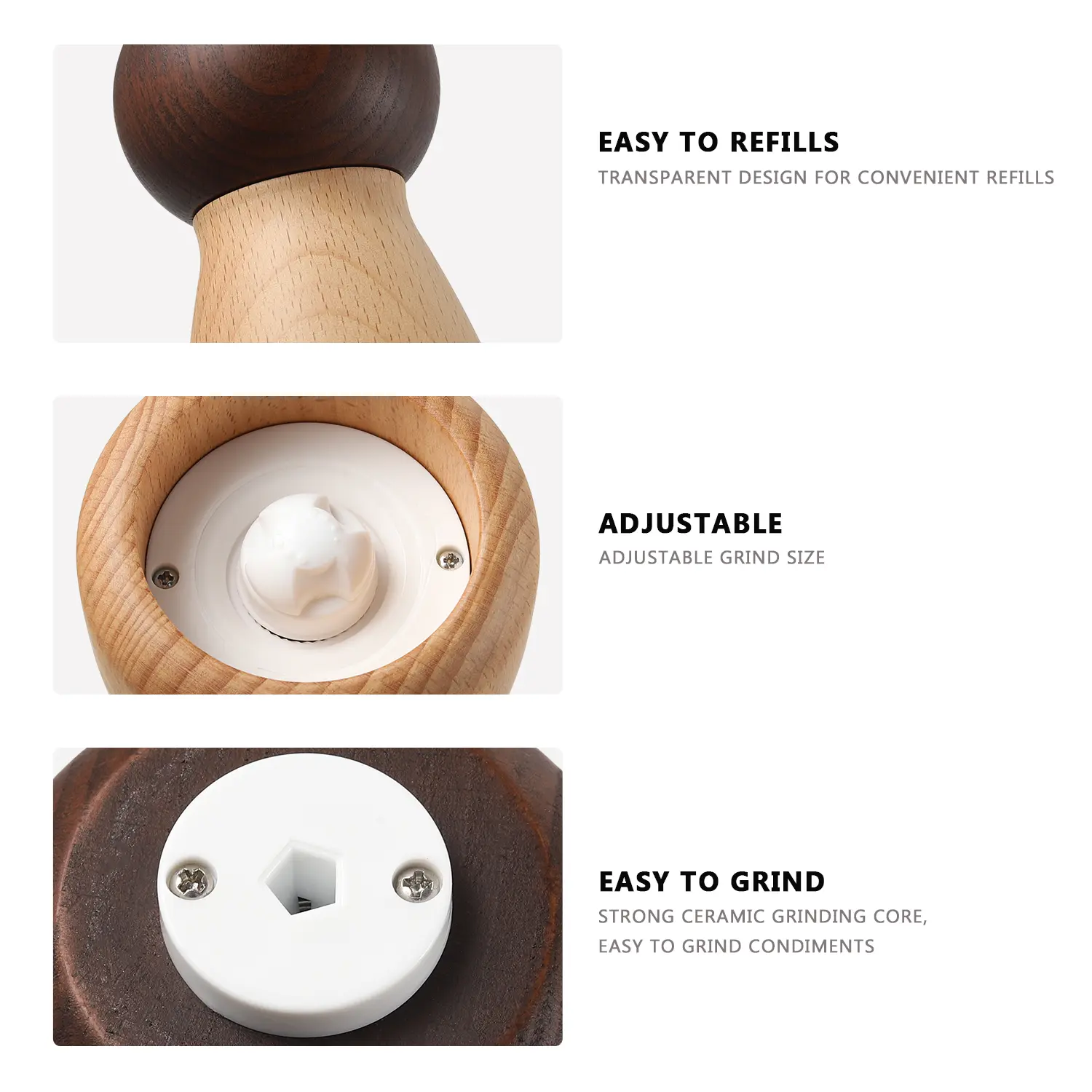 ODM Custom Cute Wooden Pepper Mill