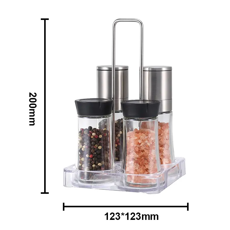 Wholesale Stainless Steel Spice Grinder Set with Plastic Base