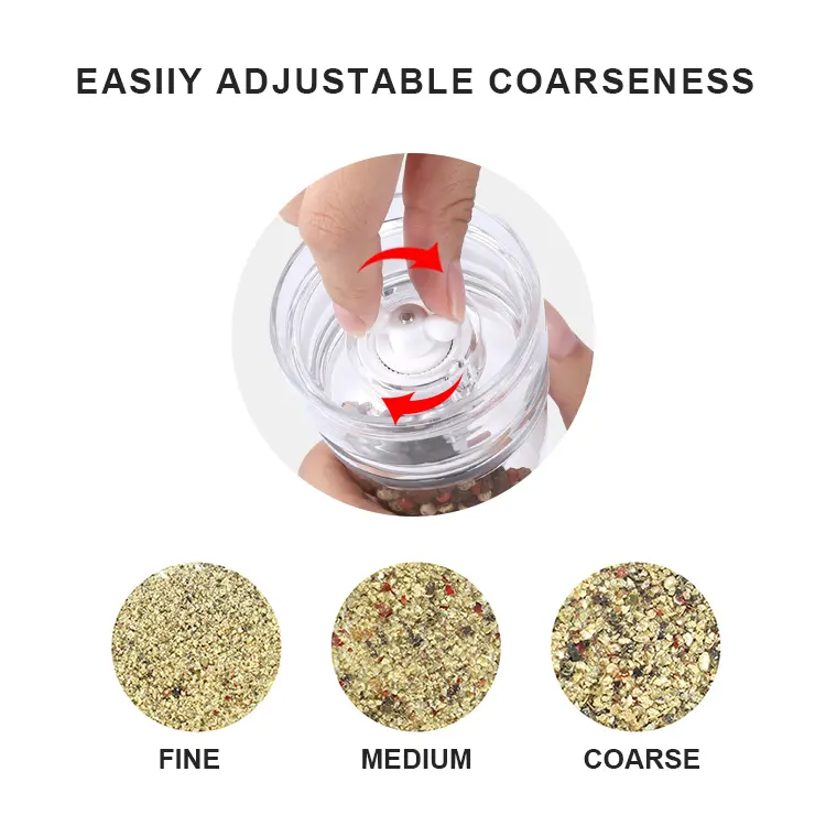 Custom Classical Handheld Pepper Grinder with Acrylic Bottle