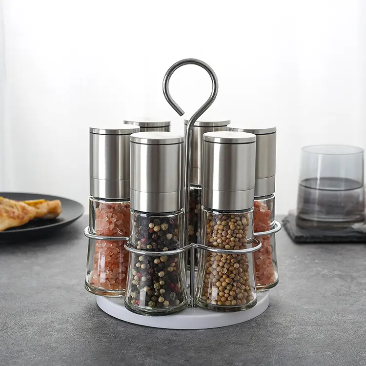 Premium materials detail of salt and pepper mills
