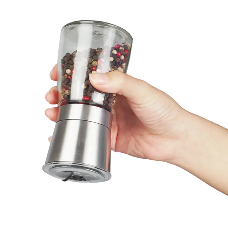 ODM Stainless Steel Salt and Pepper Grinder with Multifunctional Lid