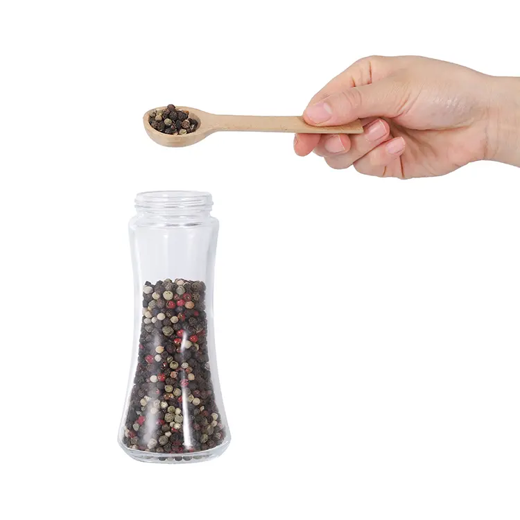 ODM Curved Glass Salt and Pepper Grinder with Adjustable Ceramic Burr
