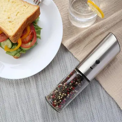 Gravity salt and pepper grinder set - electric grinding easy and convenient