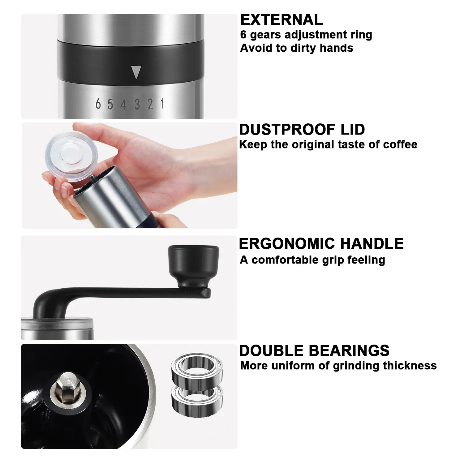 Premium coffee mill materials
