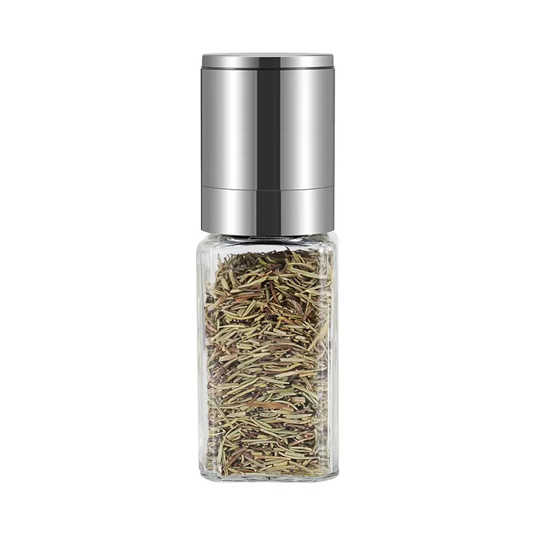 Wholesale Salt and Pepper Grinder with Square Glass Bottle 