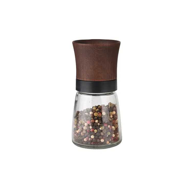 Custom Wood Salt & Pepper Grinder with Glass Jar Quotes, Factory