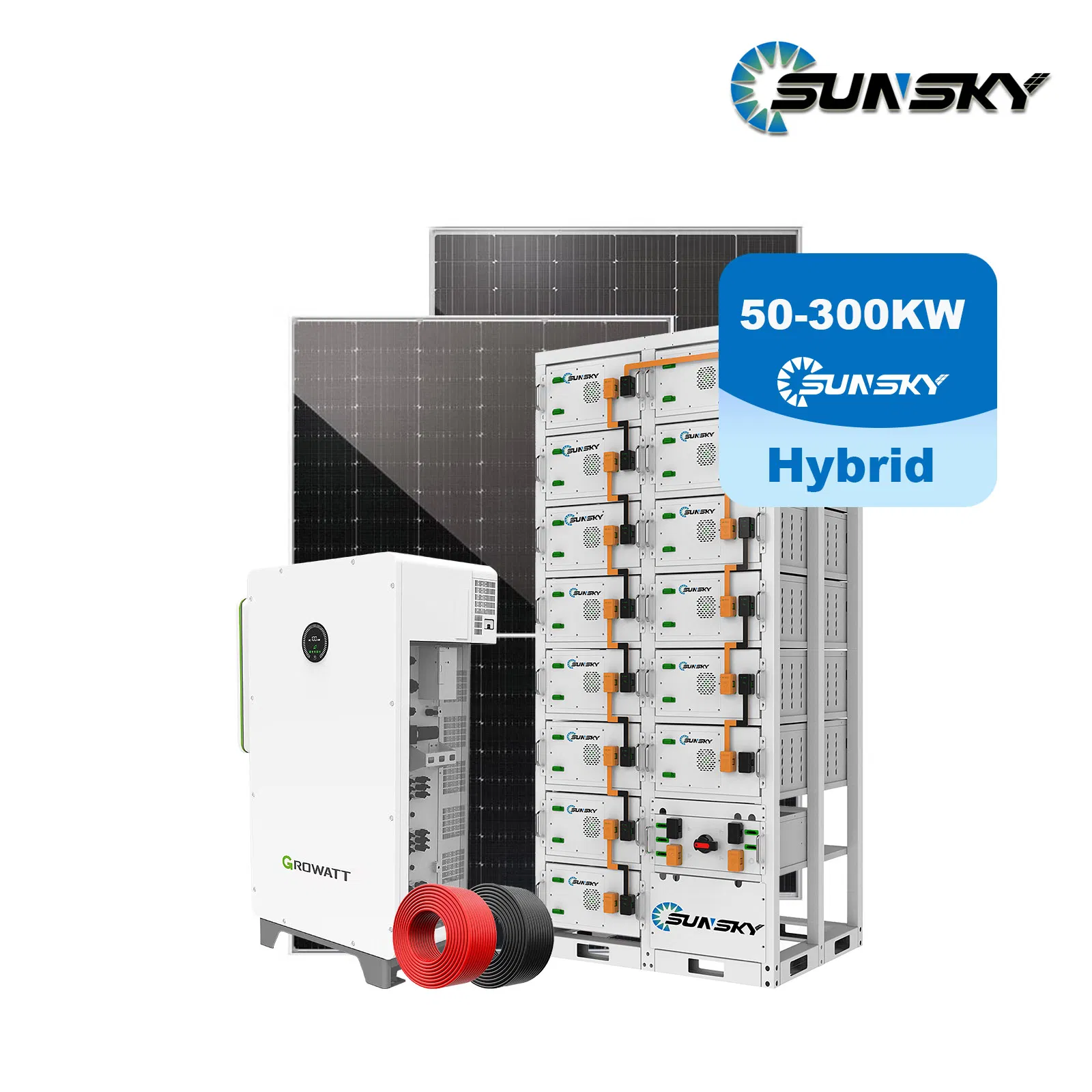 Sunsky 200kw 250 Kw 300kw 350kw Solar com 232kwh Sistema de Armazenamento de Energia Solar com Bateria de Lítio para Fazenda