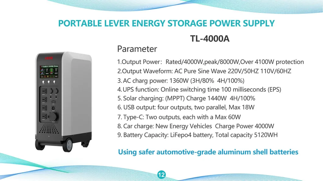 Sistema de Armazenamento de Energia Portátil Solar