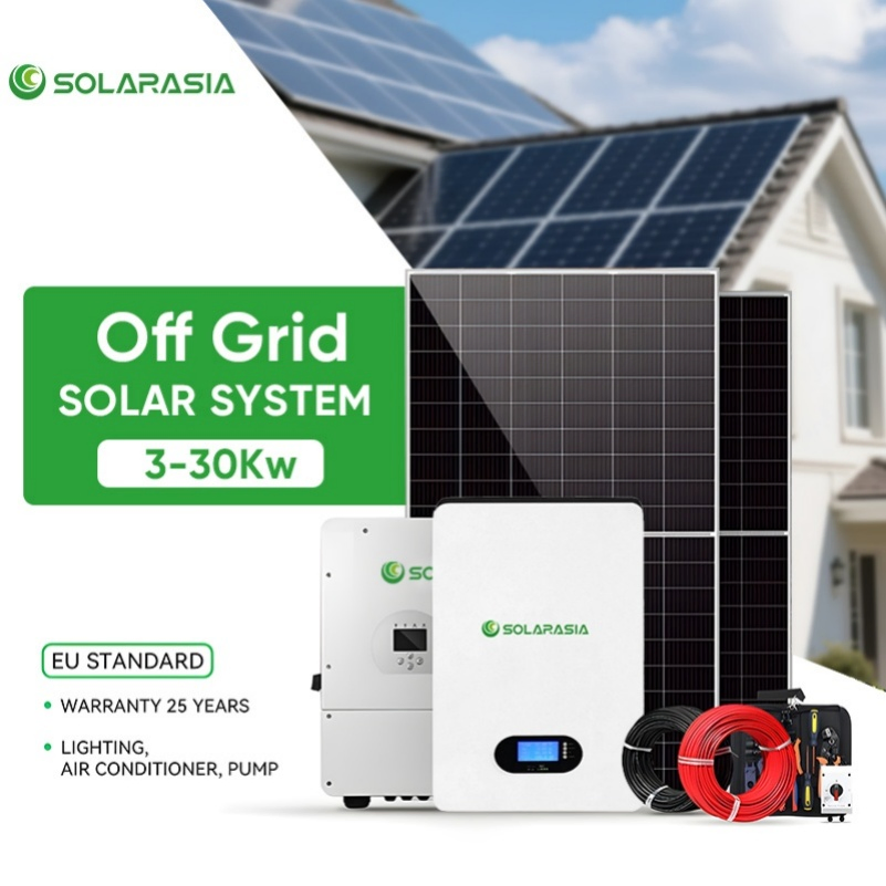 10kw 15kw 30kw sistema completo de energia solar fotovoltaica para casa fora da rede com armazenamento de energia completo, sistema de energia solar com inversor e bateria de lítio de backup