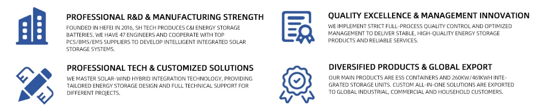 Solução de Sistema de Armazenamento de Energia Bess Container Power: 200kwh 241kwh 300kwh Capacidade do Armário para Fazendas Solares de Grande Escala e Backup de Rede