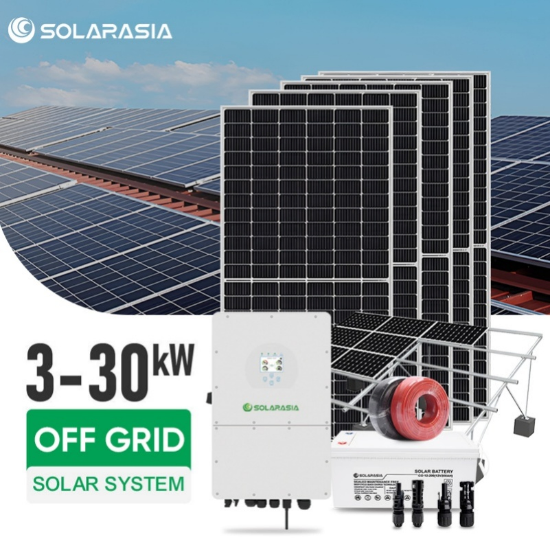 10kw 15kw 30kw sistema completo de energia solar fotovoltaica para casa fora da rede com armazenamento de energia completo, sistema de energia solar com inversor e bateria de lítio de backup