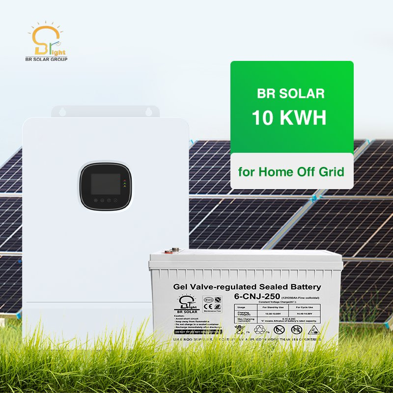 10 Estação de Painéis Solares Off Grid para Casa Completa Sistema de Energia Híbrido Completo com Armazenamento de Energia Sistema de Energia Solar Completo com Inversor Bateria de Lítio de Backup