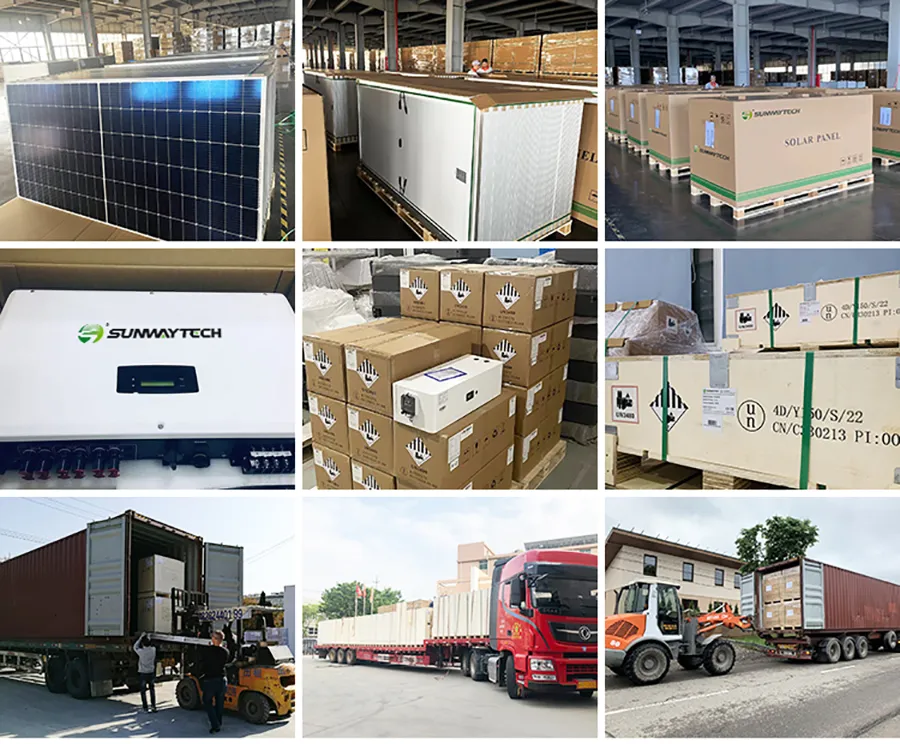 Embalagem e envio de produtos de energia solar