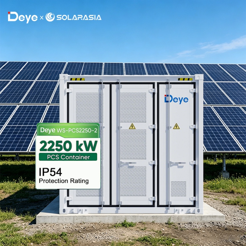 2250kw 2.25MW Sistema de Conversão de Energia Armazenada Tipo Contêiner Solução de Microrede Híbrida Solar FV Inversor de Bateria