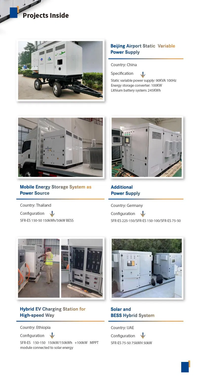 Muralha de Energia Móvel Armazenamento de Bateria Industrial FISPQ Un38.3 Sistema de Armazenamento de Energia Híbrido Solar Off Grid