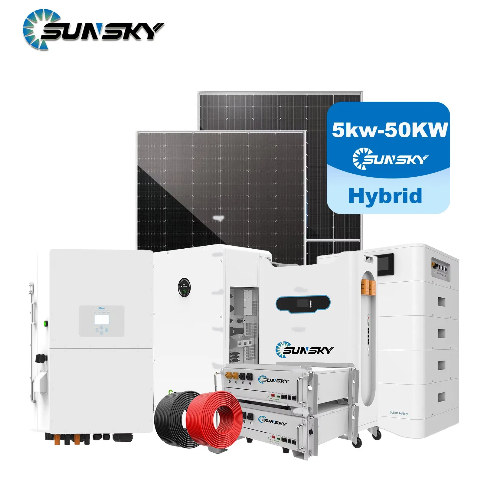 Sistema de Energia Solar Off Grid de Novo Design Popular 30 Kw 50kw 30kw 20kw 10kw Sistemas de Montagem de Painéis Fotovoltaicos Híbridos com Armazenamento LiFePO4 Bateria