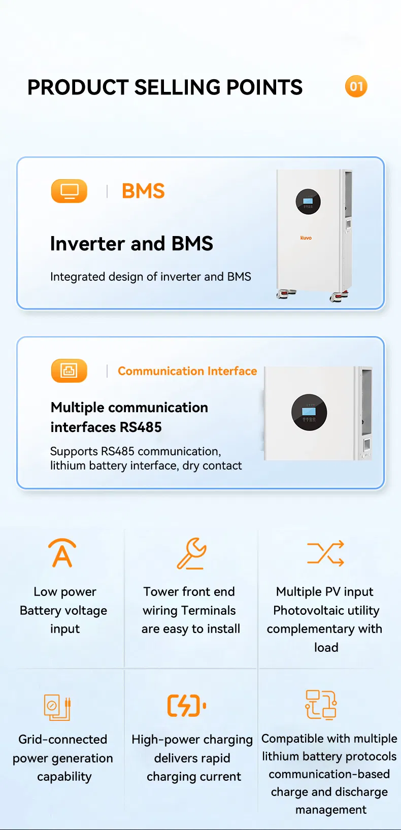 Sistema de Armazenamento de Energia Solar de Alta Eficiência 3.6kw 8kwh com MPPT, Monitoramento WiFi e Proteção Inteligente BMS