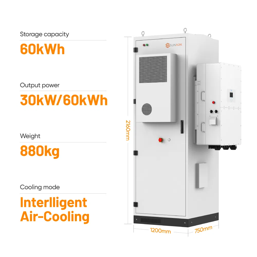 Sistema de Armazenamento de Energia Solar com Bateria de Backup Sunark Ess 30kw 50kw 60kwh