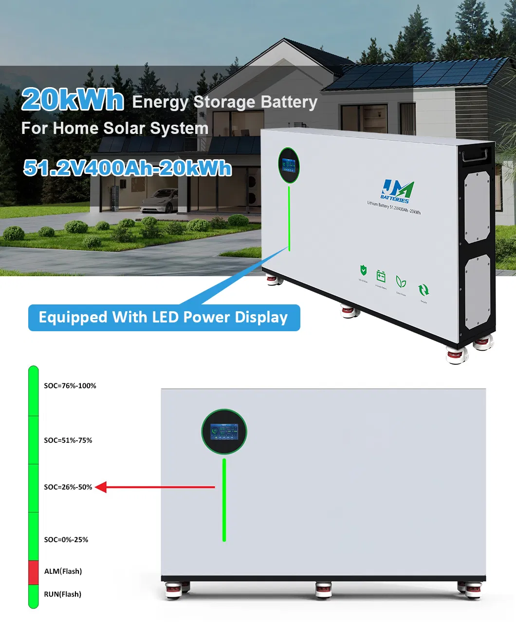 Bateria de Lítio Solar Residencial 48V