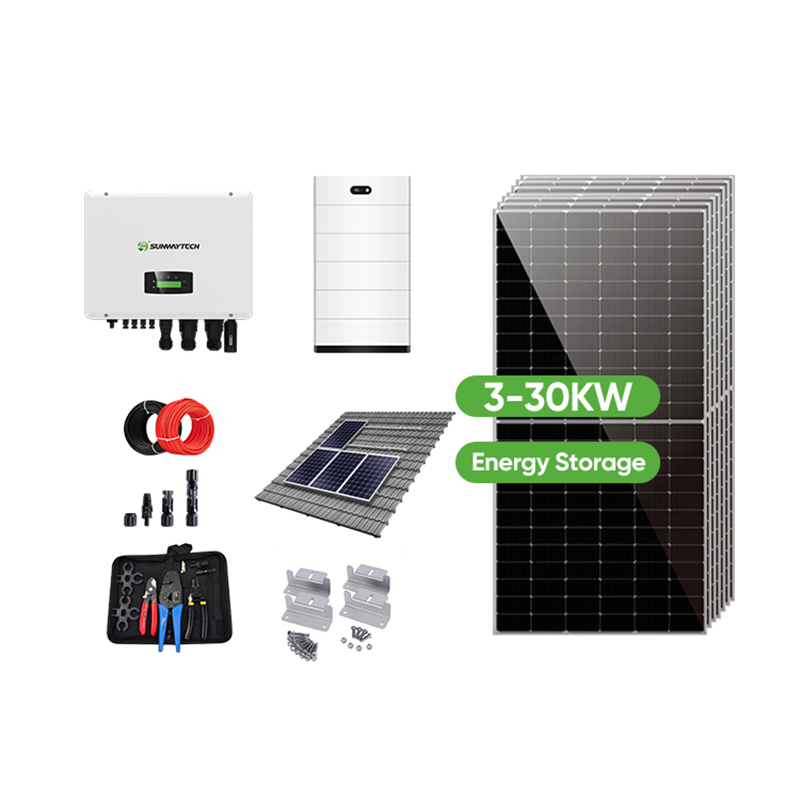 Sistema de Armazenamento de Energia Solar Híbrido com Inversor Completo de Alta Eficiência 10kw 15kw 20kw com Bateria de Lítio e Inversor