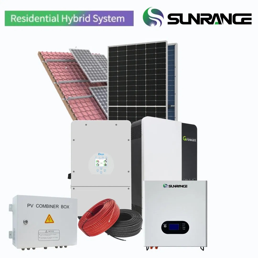 Sistema Solar Híbrido Completo Off Grid para Residências Sunrange EU 5kw 10kw 20kw Sistema de Armazenamento de Energia para Casa