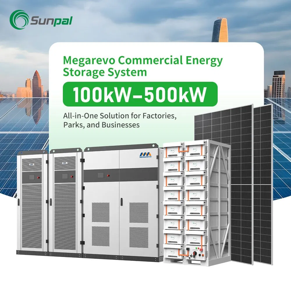 Kit de Sistema de Armazenamento de Energia Comercial Sunpal Solar 400kW 250 kW 100kW Sistema Elétrico Solar Híbrido Pv
