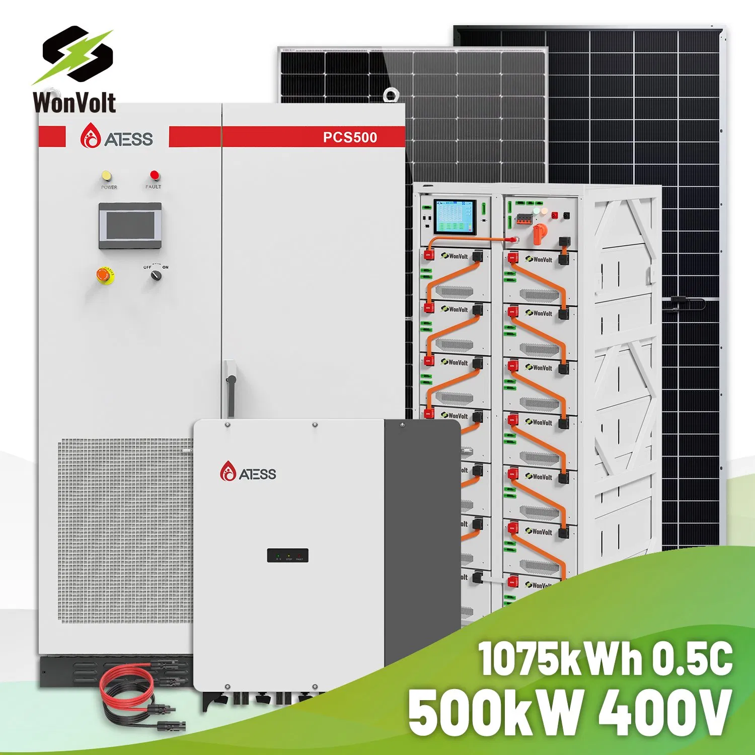 Sistema de Armazenamento de Energia Container Wonvolt 500kw 600kw 800kw 1000kw Usina Solar Gerador Solar