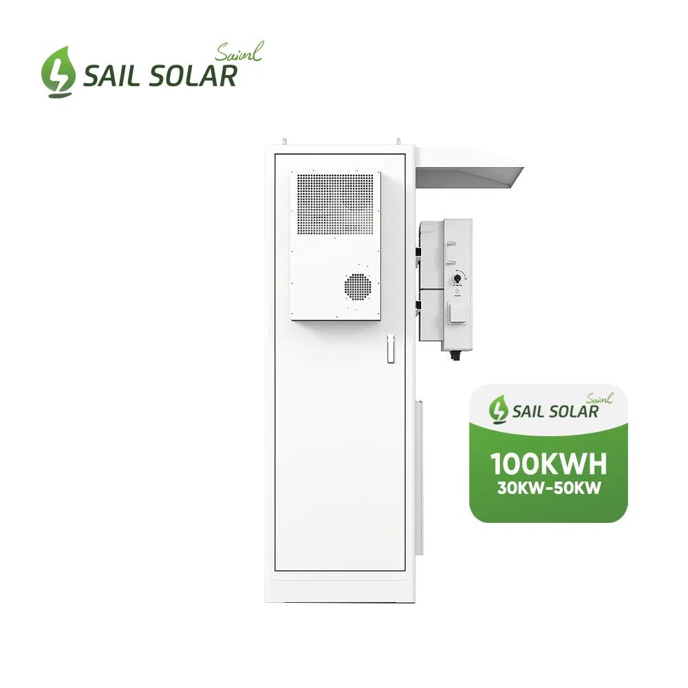 Sistema de Armazenamento de Energia Solar com Resfriamento a Ar - Solar Cabinet 30-50kw Inversor 100kwh Lítio LiFePO4 Tudo em Um para Uso Comercial e Industrial