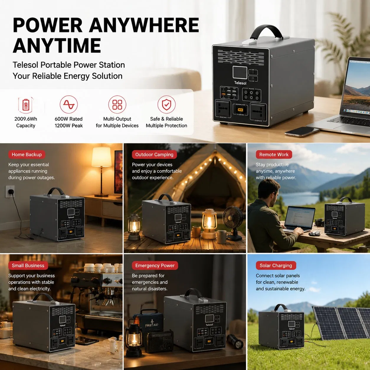 220V Tp102 Sistema de Armazenamento de Energia Solar Portátil