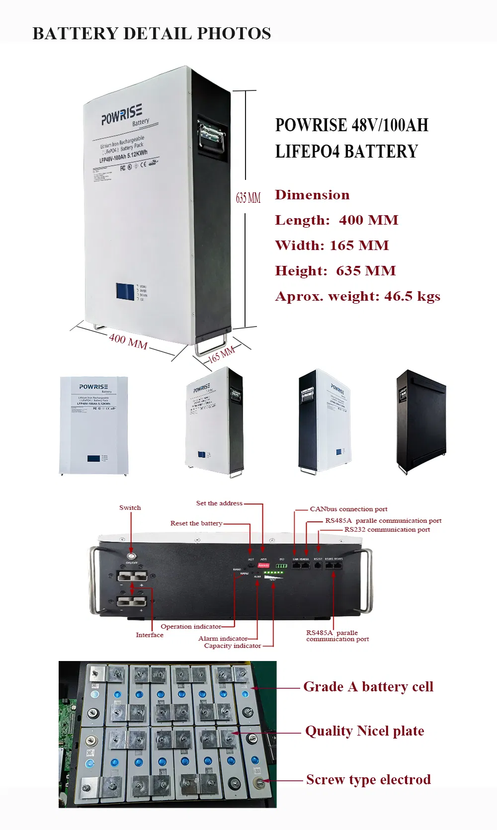 5kwh 10kwh Bateria Powerwall 48V 51.2V 100ah 200ah LiFePO4 Lítio Tesla Solar Casa 48 V Sistema Solar Powerwall