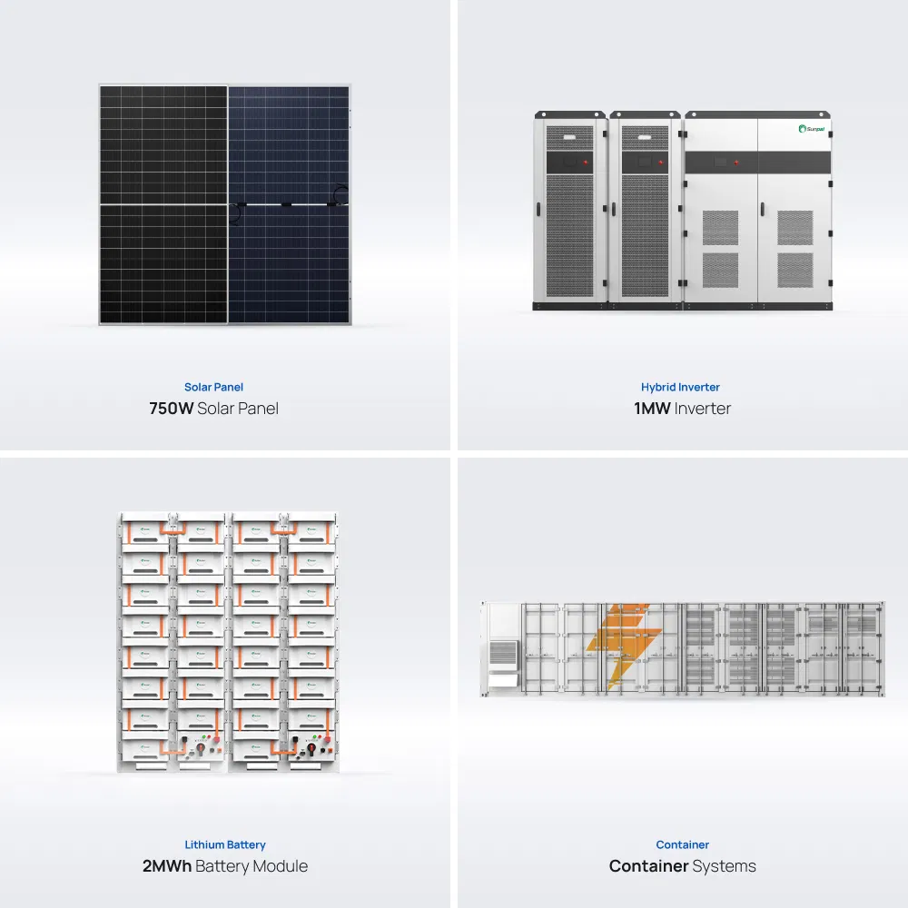 Sistema de Energia Solar Híbrido Sunpal 2mW 1.5mW 1 mW 1mW Sistemas de Armazenamento de Bateria Solar Comercial