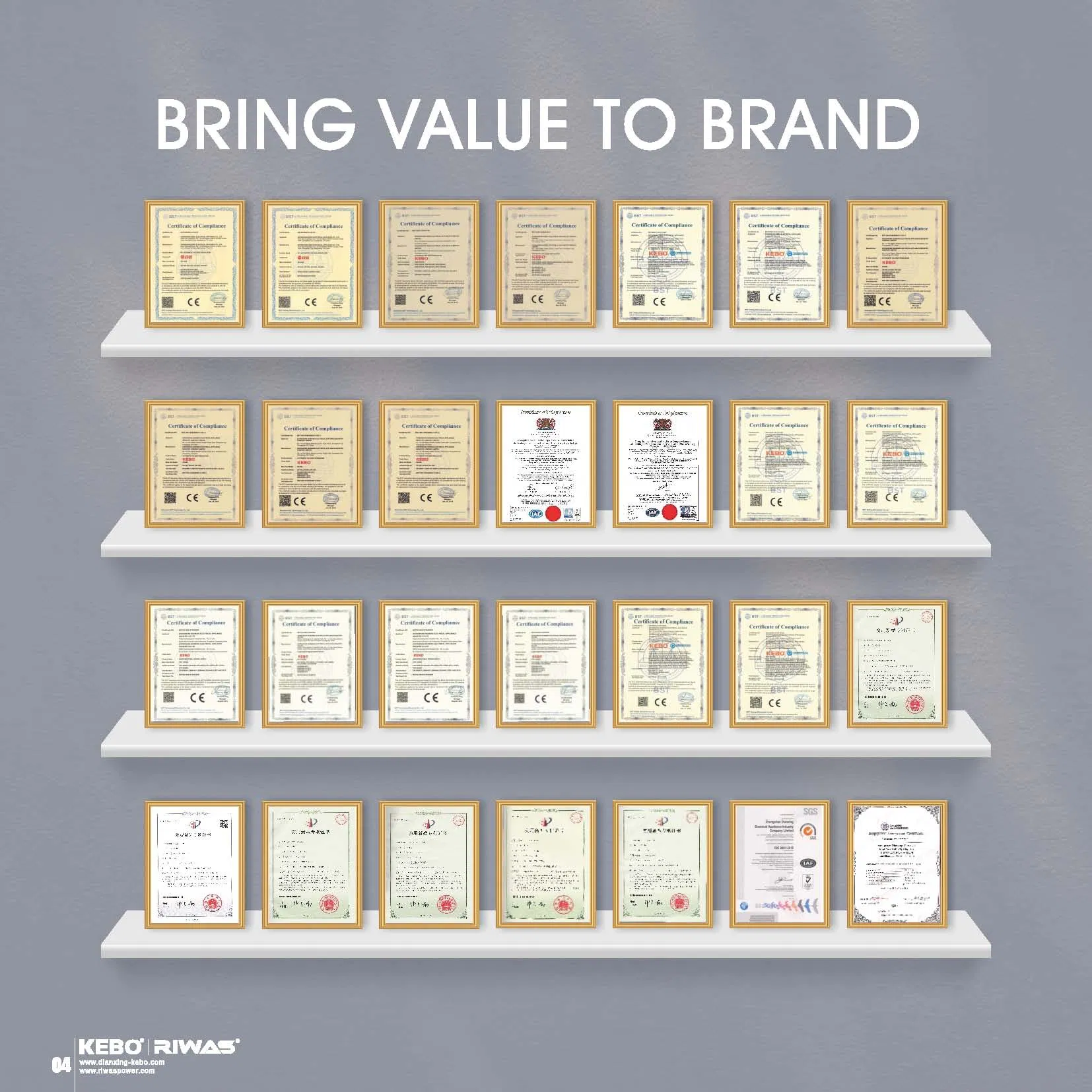 Certificados de qualidade e conformidade do produto