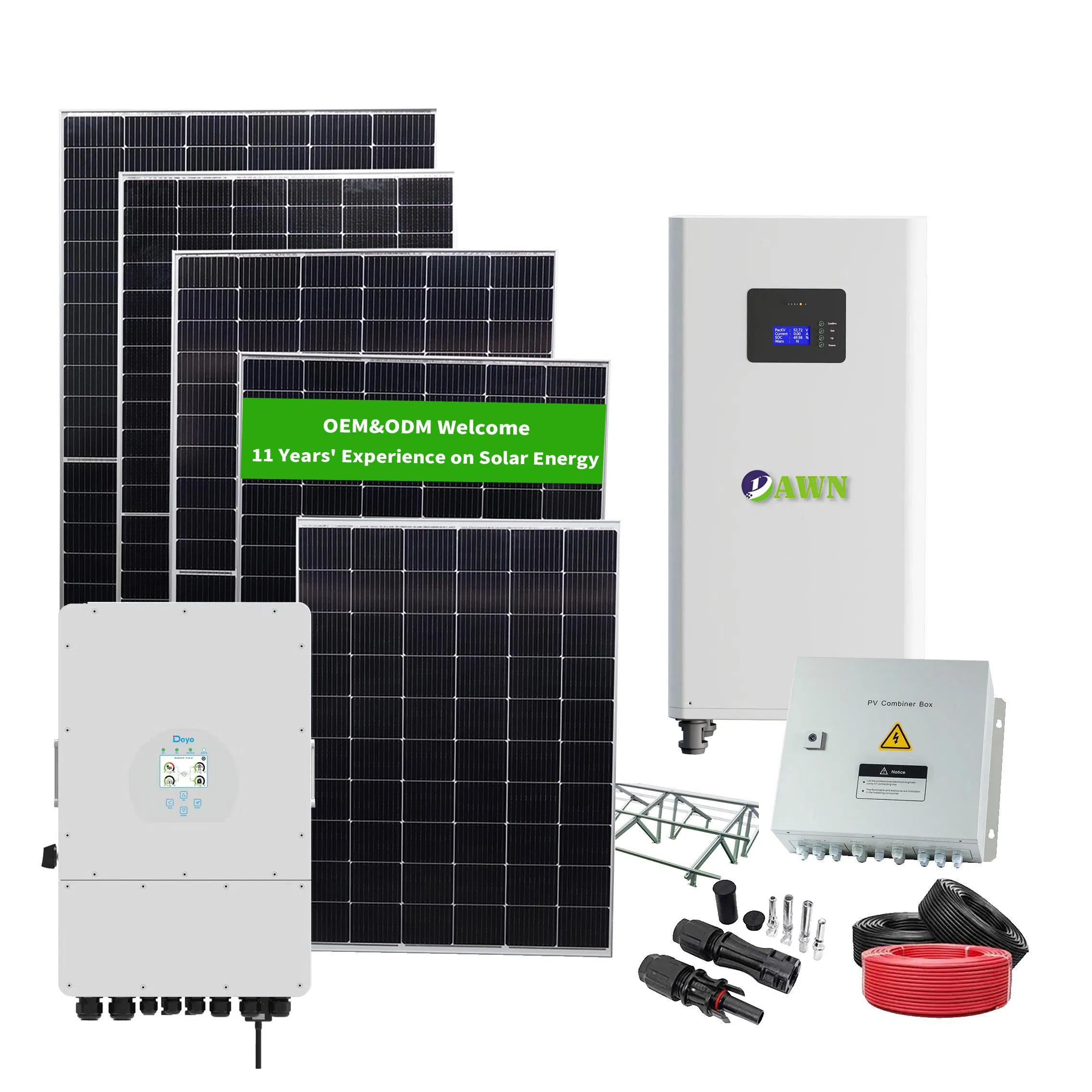 5kw 8kw 10kw 12kw 15kw 20kw 30kw-2MW Conjunto Completo de Células Fotovoltaicas Produtos de Painéis Solares Kits de Inversores Geradores Fornecimento de Armazenamento de Energia Solar Sistema de Energia para Casa