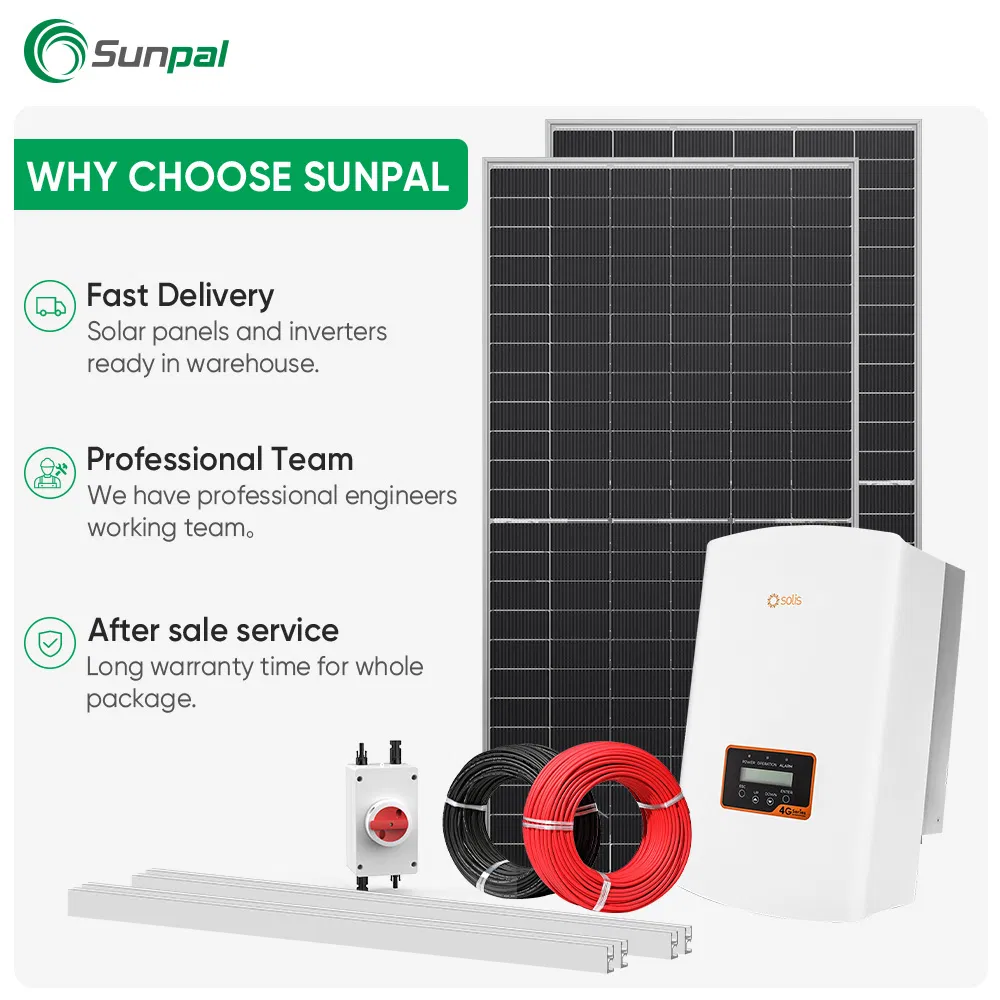 Sistema de Armazenamento de Energia Residencial Sunpal Conectado à Rede 5kW 10kW 20kW 35kW Sistemas Completos de Painéis Solares para Casa