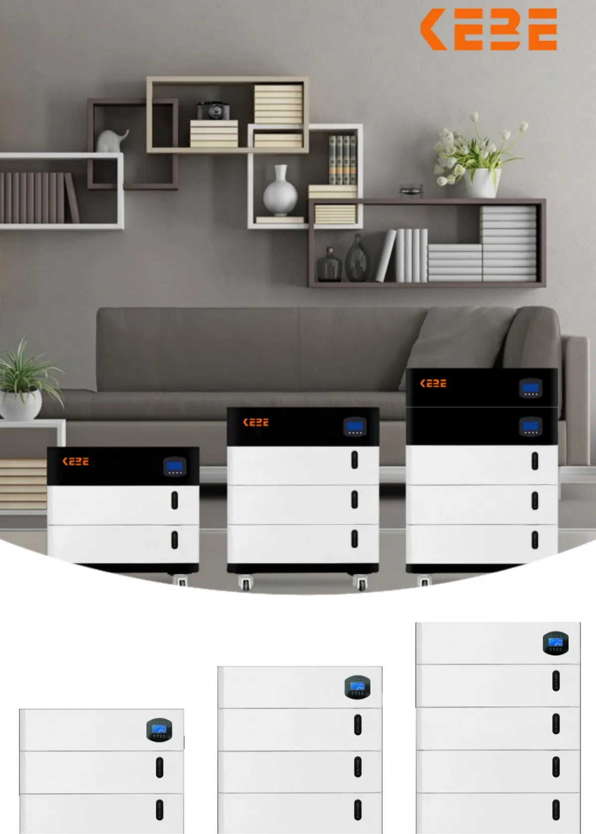 Sistema de Energia Solar Residencial Híbrido On-Grid Off-Grid com Bateria de Lítio para Casa W/ 10kw Inversor Integrado e 20kwh 30kwh 40kwh 50kwh Sistema de Armazenamento de Energia