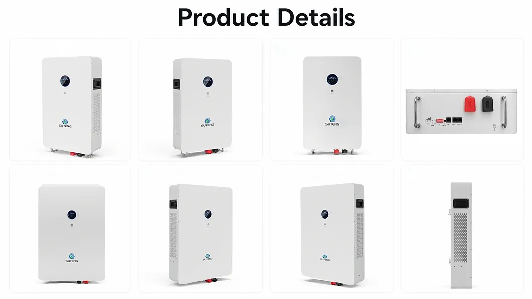 Detalhes internos e conexões da bateria solar
