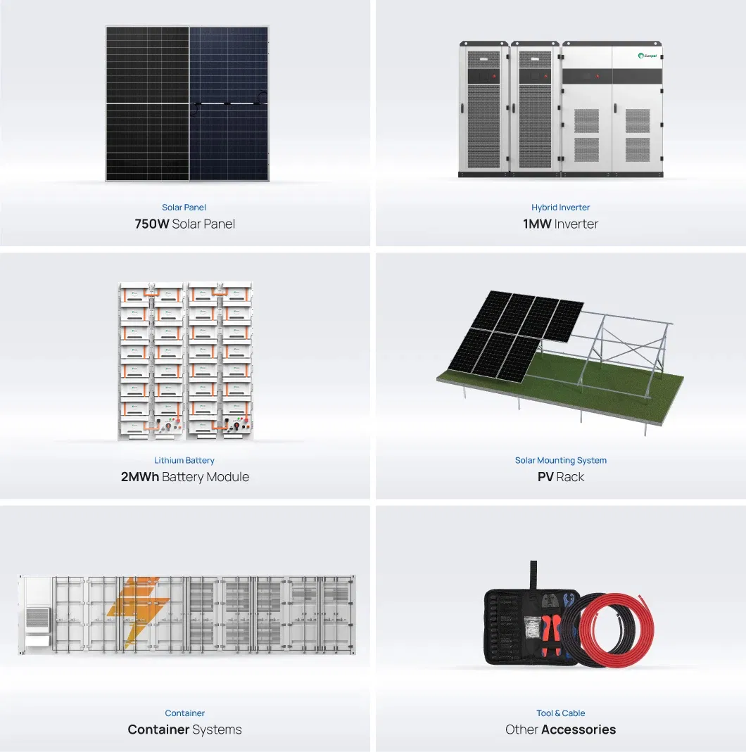 Composição do sistema de armazenamento de energia solar comercial